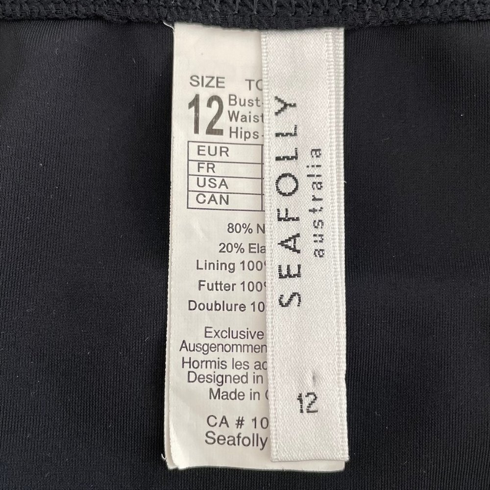 Seafolly Australia Nylon Elastane Lined Bikini Bottoms Black Sz 8 US/10 CDA - Picture 4 of 7